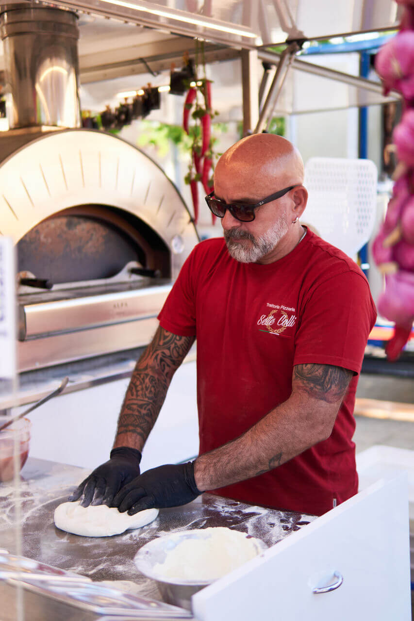 Detailaufnahme Pizza